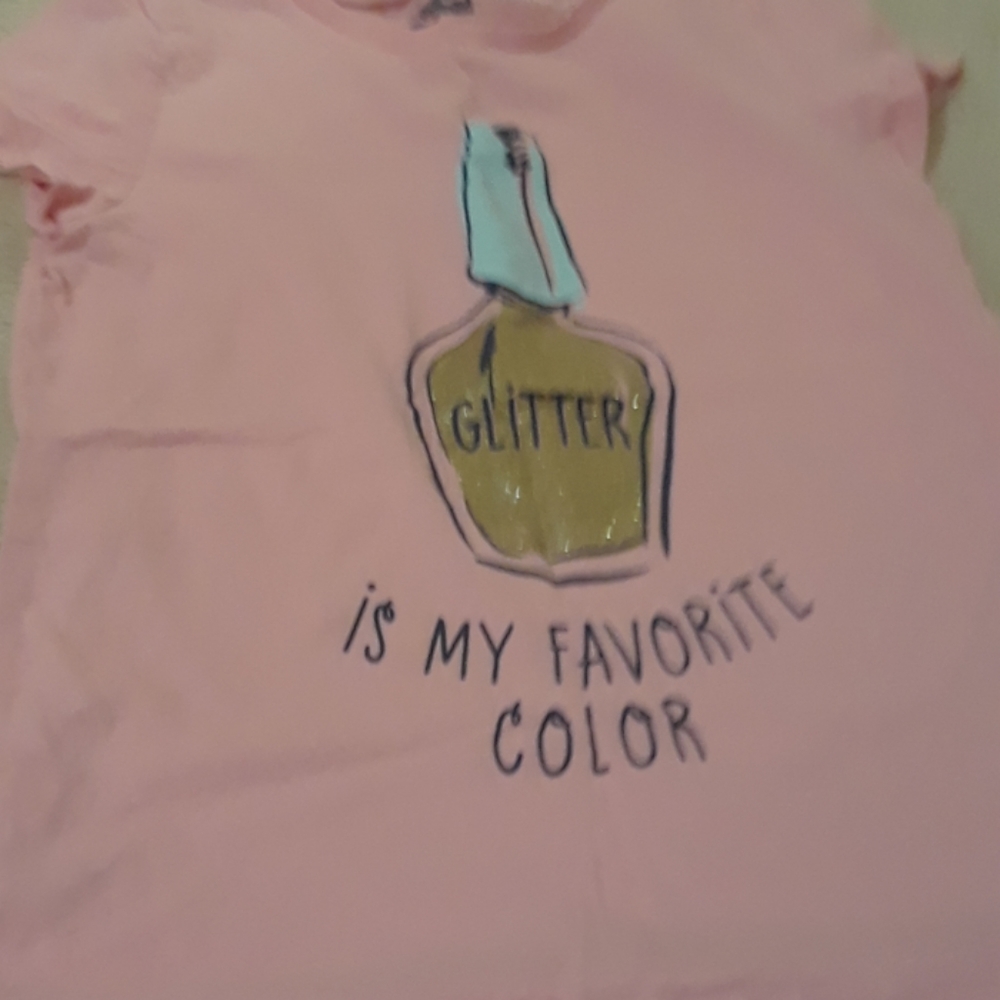 Coral pink glitter T-shirt